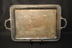 Rectangular Two Handle Silverplate Tray