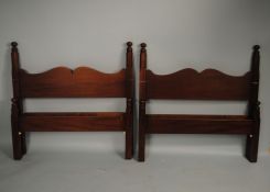 Pair Mahogany Third Quarter 20th Century Twin Beds