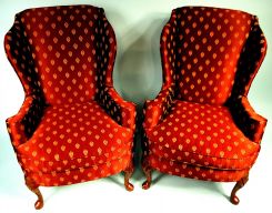 Pair of wingback chairs