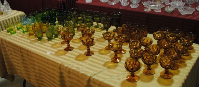 70 Piece Collection of Colored Elegant Glass Stemware