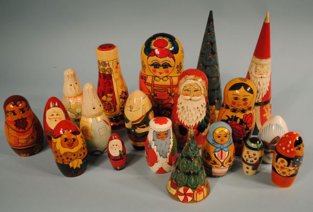 Collection of 18 Russian Nesting Dolls
