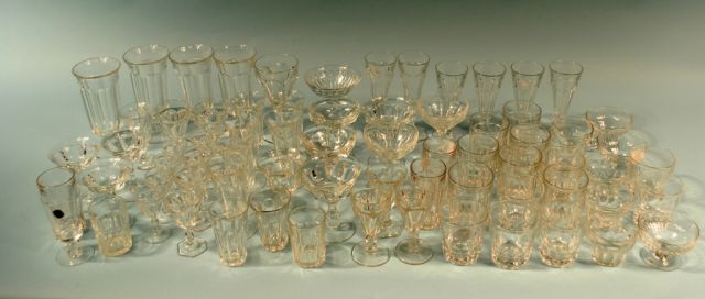 70 Heisey Colonial Style Stems, Tumblers, Cordials, Wines and Assorted Lines