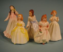 5 Royal Doulton Pretty Ladies: 