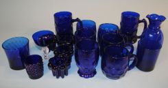 17 Pieces Cobalt Blue Glass